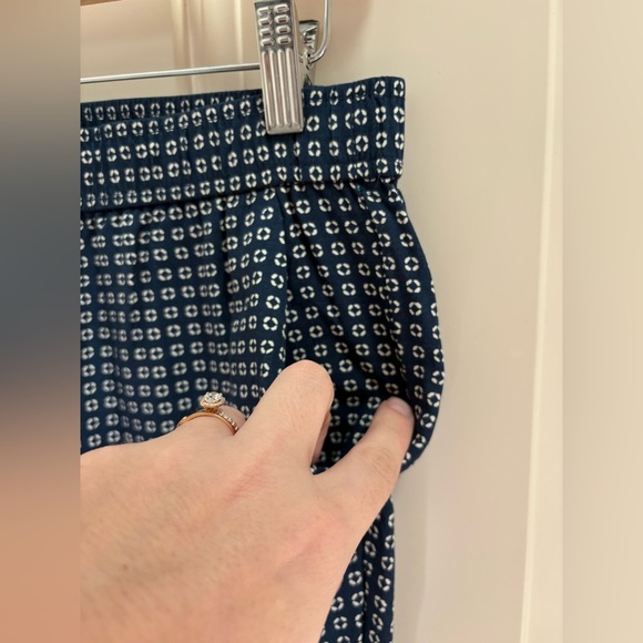 Madewell Navy Blue White Elastic Waist Dot Pattern Pants Size Small - Picture 2 of 7